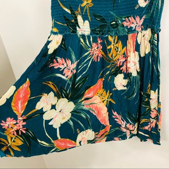 Patrons of Peace green pink tropical floral Hawaiian vacation dress Medium - Picture 6 of 7